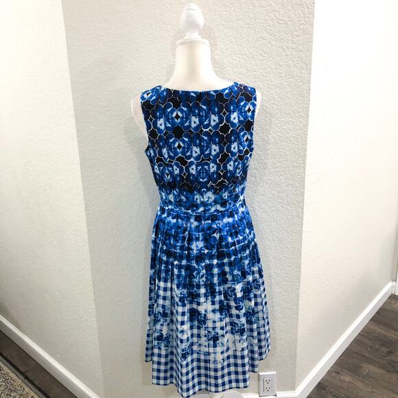 Talbots Fit and Flare Blue Dress - Picture 6 of 13